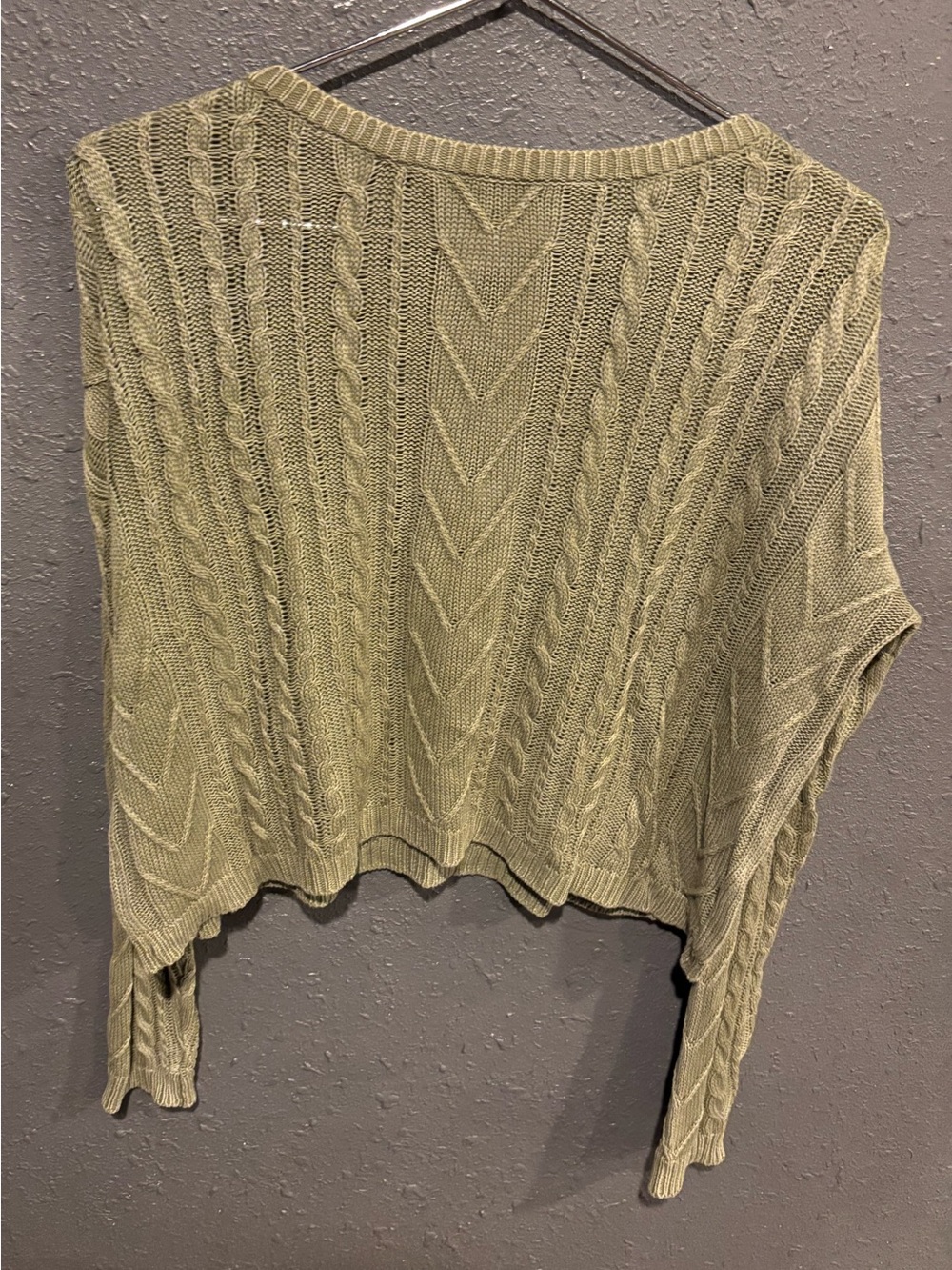 White Crow Cable Knit Cropped Sweater
